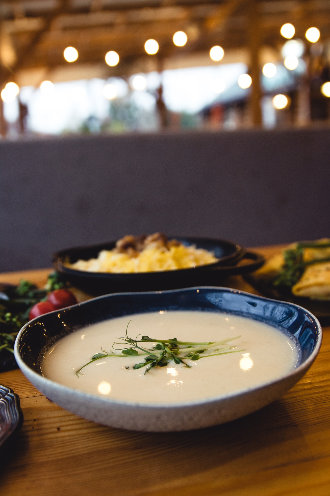 fresh asparagus soup in a bowl